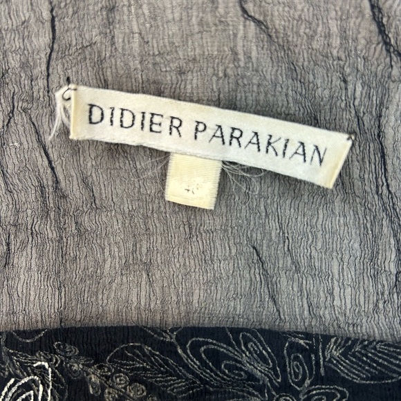 VTG Didier Parakian Sheer Black Floral Embroidered Mesh Cardigan Jacket Sz 46 - Picture 6 of 6